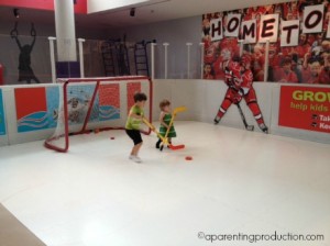 hockey rink at Marbles in Raleigh, NC
